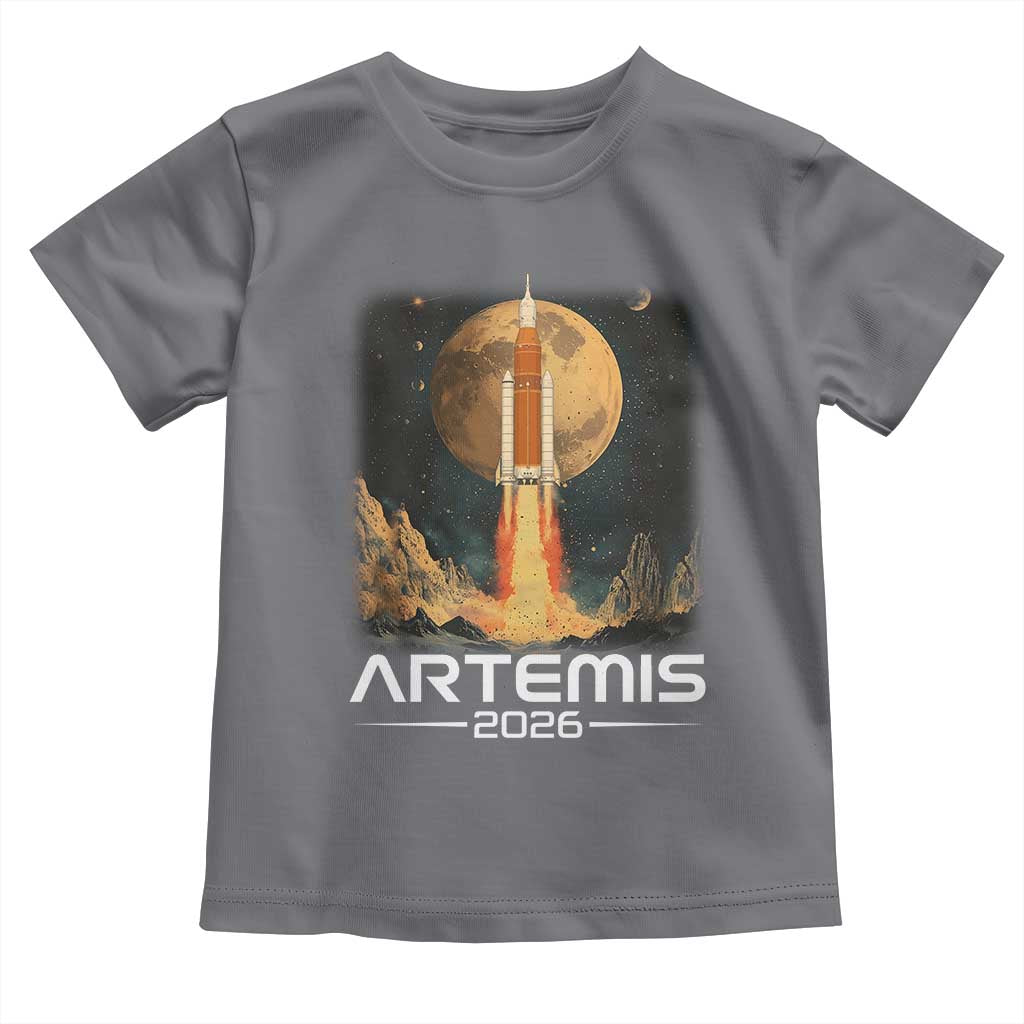 Launch To The Moon Mission Toddler T Shirt TS10 Charcoal Print Your Wear