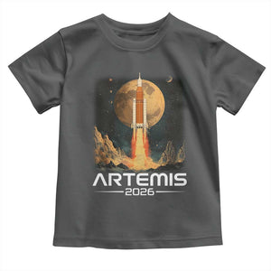 Launch To The Moon Mission Toddler T Shirt TS10 Dark Heather Print Your Wear