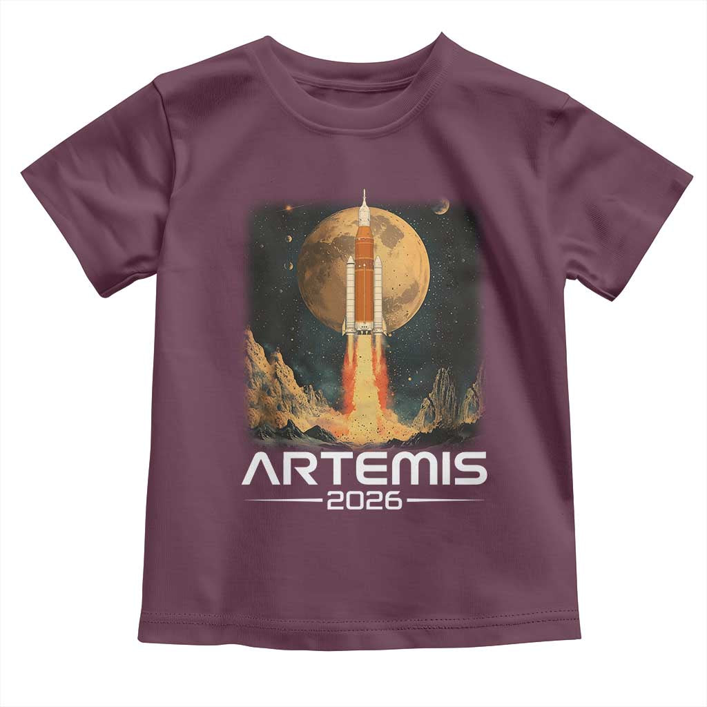 Launch To The Moon Mission Toddler T Shirt TS10 Maroon Print Your Wear
