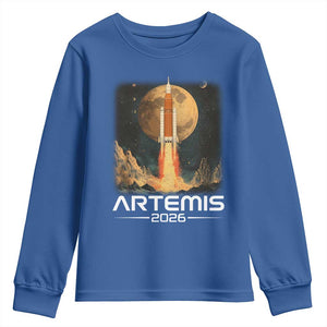 Launch To The Moon Mission Youth Sweatshirt TS10 Royal Blue Print Your Wear