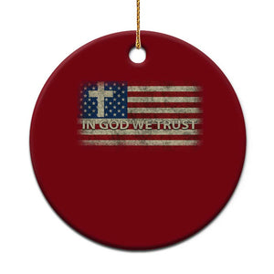 In God We Trust Christian US Flag Ceramic Ornament TS10 1pc Red Print Your Wear