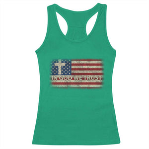 In God We Trust Christian US Flag Racerback Tank Top TS10 Irish Green Print Your Wear