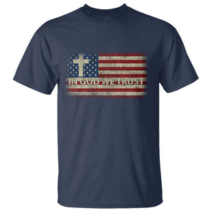 In God We Trust Christian US Flag T Shirt TS10 Navy Print Your Wear