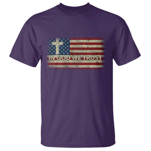 In God We Trust Christian US Flag T Shirt TS10 Purple Print Your Wear
