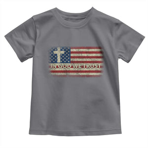 In God We Trust Christian US Flag Toddler T Shirt TS10 Charcoal Print Your Wear