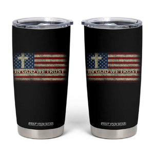 In God We Trust Christian US Flag Tumbler Cup TS10 Black Print Your Wear