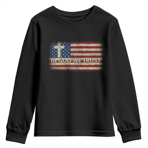 In God We Trust Christian US Flag Youth Sweatshirt TS10 Black Print Your Wear