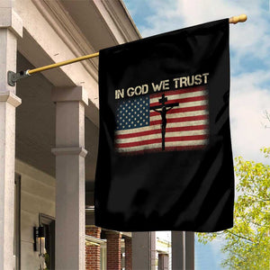 Christian USA Flag Garden Flag American Christ Faith Cross Patriotic In God We Trust TS10 Print Your Wear