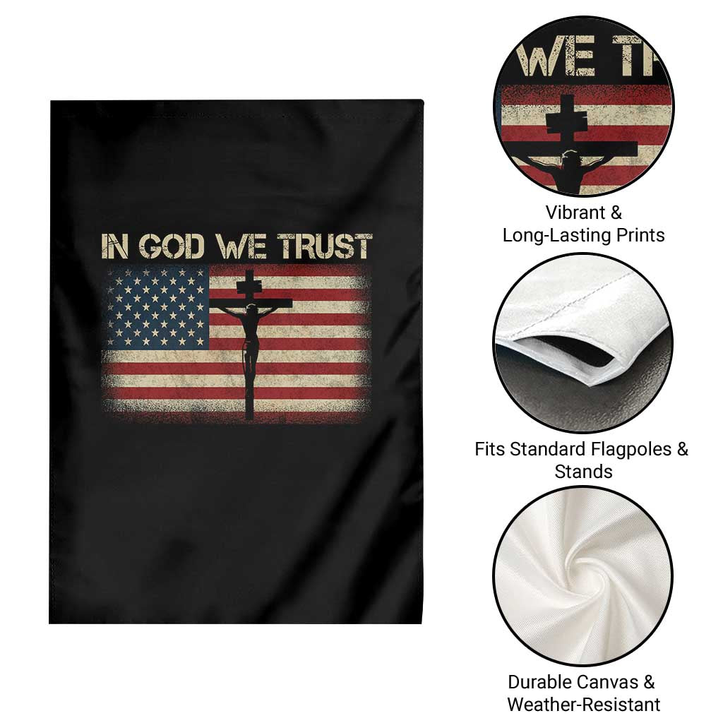 Christian USA Flag Garden Flag American Christ Faith Cross Patriotic In God We Trust TS10 Print Your Wear
