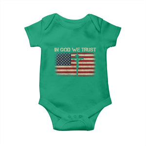 Christian USA Flag Baby Onesie American Christ Faith Cross Patriotic In God We Trust TS10 Irish Green Print Your Wear