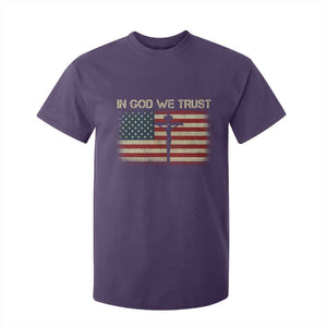 Christian USA Flag T Shirt For Kid American Christ Faith Cross Patriotic In God We Trust TS10 Purple Print Your Wear