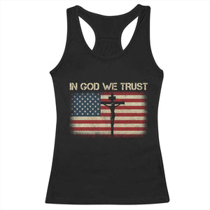 Christian USA Flag Racerback Tank Top American Christ Faith Cross Patriotic In God We Trust TS10 Black Print Your Wear