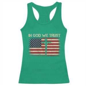 Christian USA Flag Racerback Tank Top American Christ Faith Cross Patriotic In God We Trust TS10 Irish Green Print Your Wear