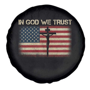 Christian USA Flag Spare Tire Cover American Christ Faith Cross Patriotic In God We Trust TS10 Print Your Wear