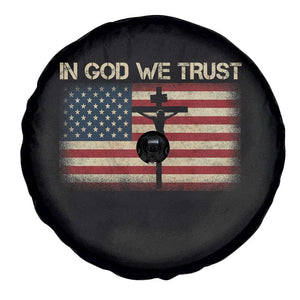 Christian USA Flag Spare Tire Cover American Christ Faith Cross Patriotic In God We Trust TS10 Print Your Wear