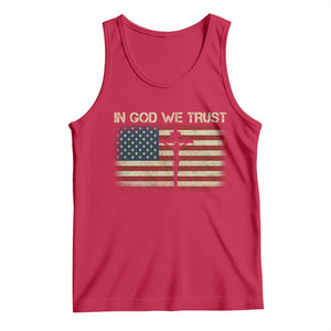 Christian USA Flag Tank Top American Christ Faith Cross Patriotic In God We Trust TS10 Red Print Your Wear