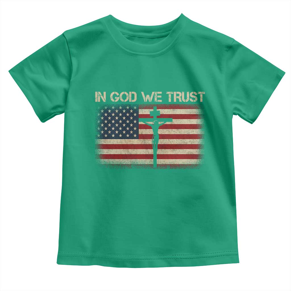 Christian USA Flag Toddler T Shirt American Christ Faith Cross Patriotic In God We Trust TS10 Irish Green Print Your Wear
