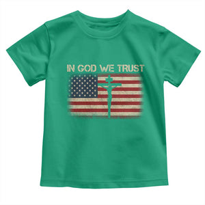 Christian USA Flag Toddler T Shirt American Christ Faith Cross Patriotic In God We Trust TS10 Irish Green Print Your Wear