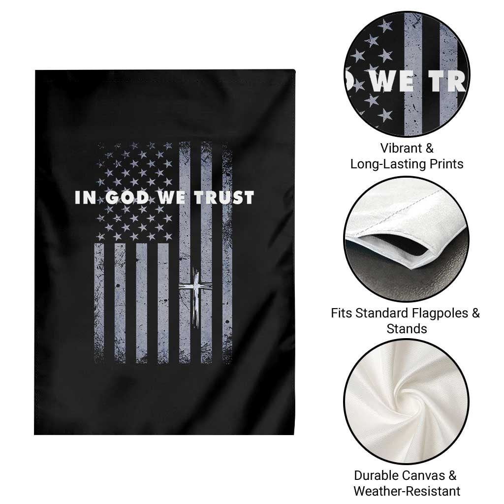 USA Flag Religious Quote Garden Flag In God We Trust American Patriotic Faith 4th of July Cross TS10 Print Your Wear