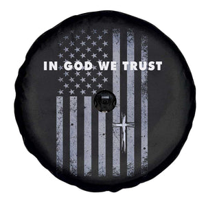 USA Flag Religious Quote Spare Tire Cover In God We Trust American Patriotic Faith 4th of July Cross TS10 Print Your Wear