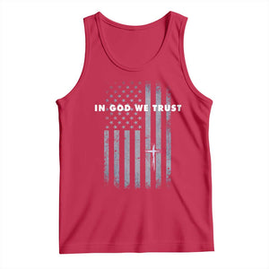USA Flag Religious Quote Tank Top In God We Trust American Patriotic Faith 4th of July Cross TS10 Red Print Your Wear