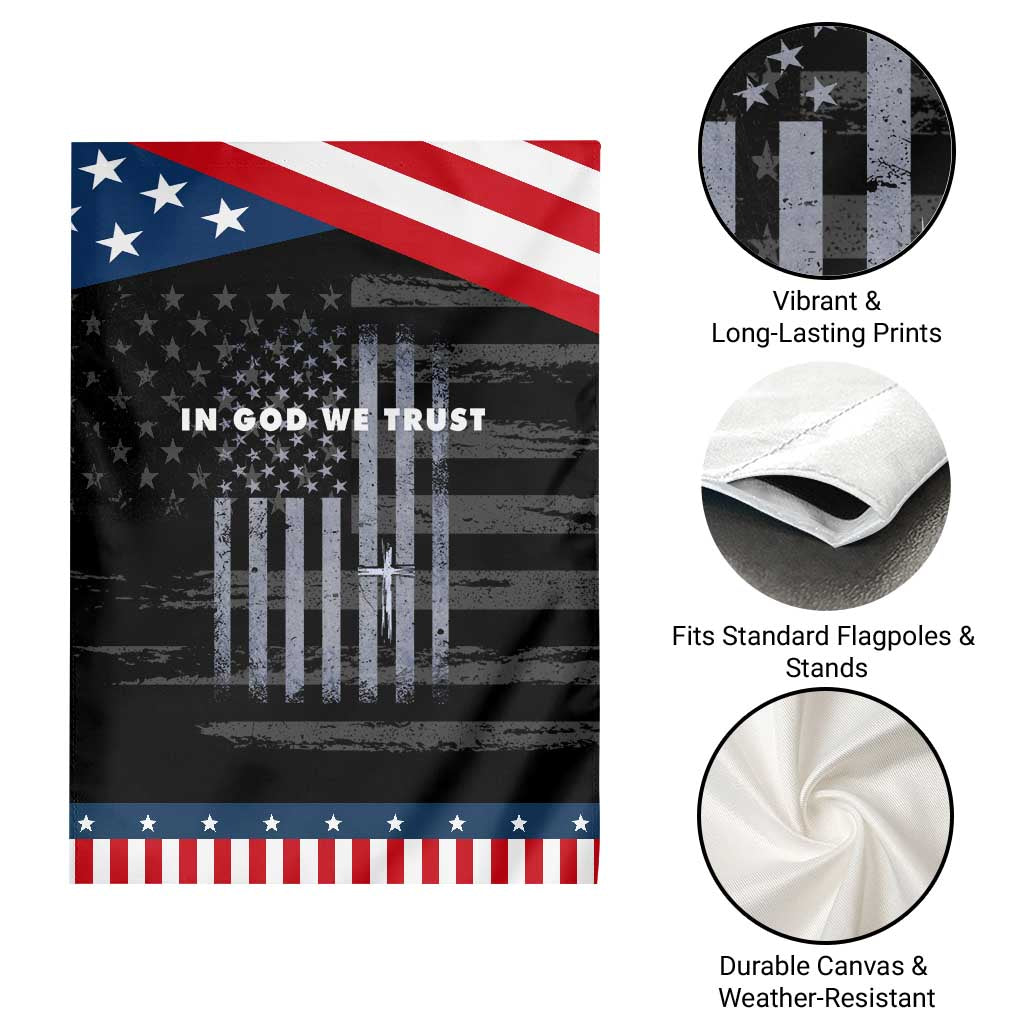 USA Flag Religious Quote Garden Flag In God We Trust American Patriotic Faith 4th of July Cross TS10 Print Your Wear