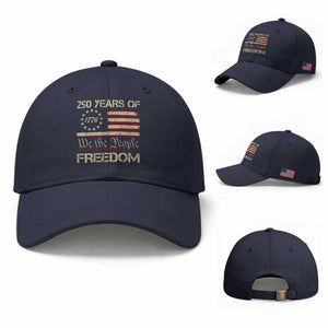 250 Years United States Baseball Cap We The People 1776 2026 Flag Memorial Day Patriotic 250th Birthday TS10 Baseball Cap Universal Fit Navy Print Your Wear