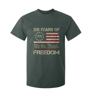 250 Years United States T Shirt For Kid We The People 1776 2026 Flag Memorial Day Patriotic 250th Birthday TS10 Dark Forest Green Print Your Wear