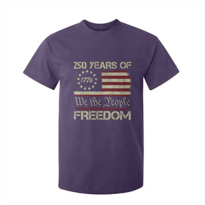 250 Years United States T Shirt For Kid We The People 1776 2026 Flag Memorial Day Patriotic 250th Birthday TS10 Purple Print Your Wear