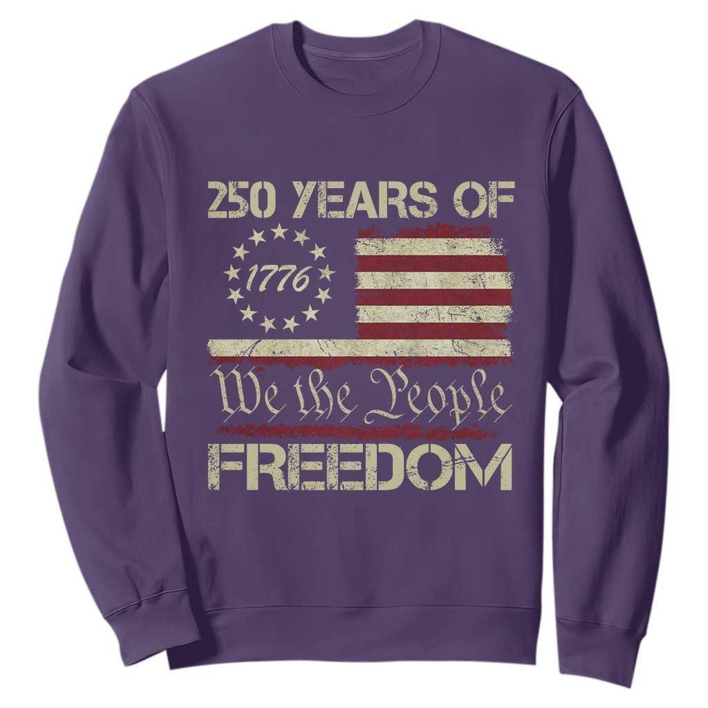 250 Years United States Sweatshirt We The People 1776 2026 Flag Memorial Day Patriotic 250th Birthday TS10 Purple Print Your Wear