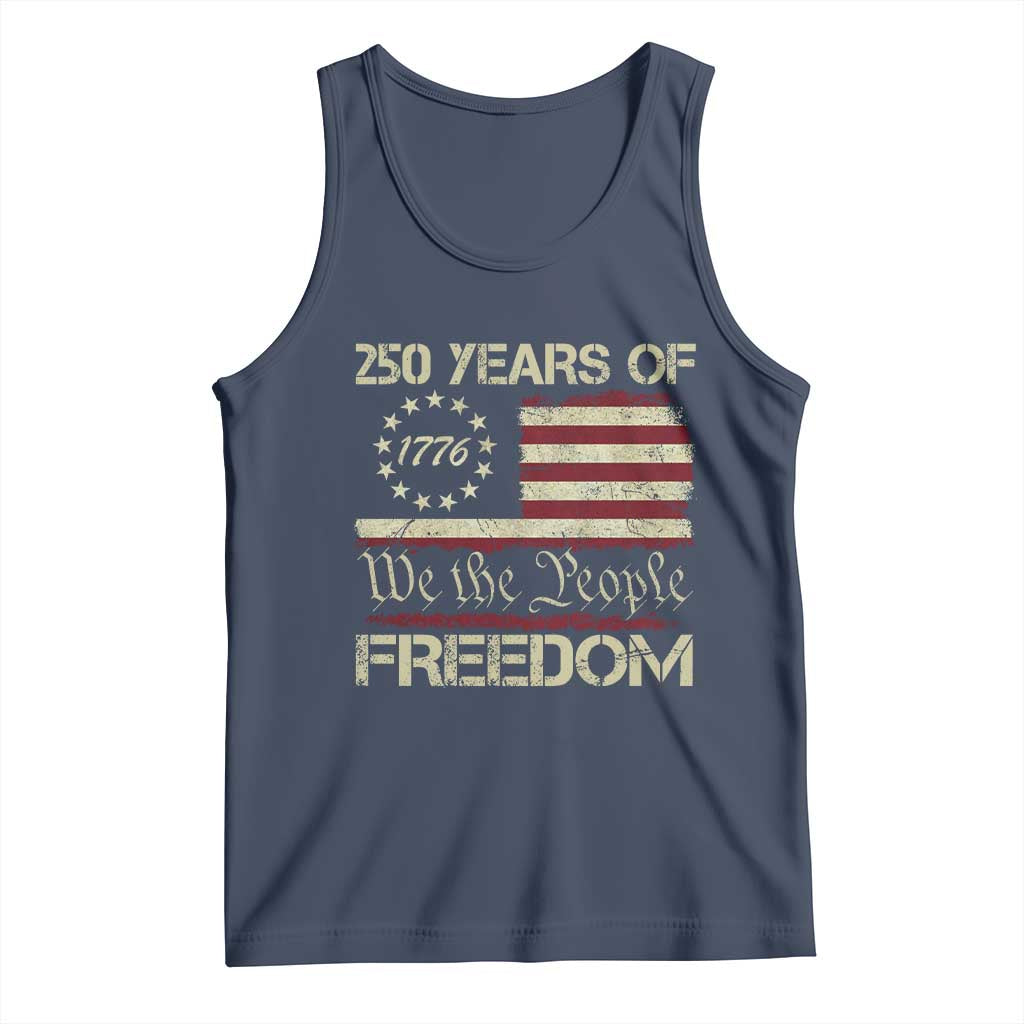 250 Years United States Tank Top We The People 1776 2026 Flag Memorial Day Patriotic 250th Birthday TS10 Navy Print Your Wear