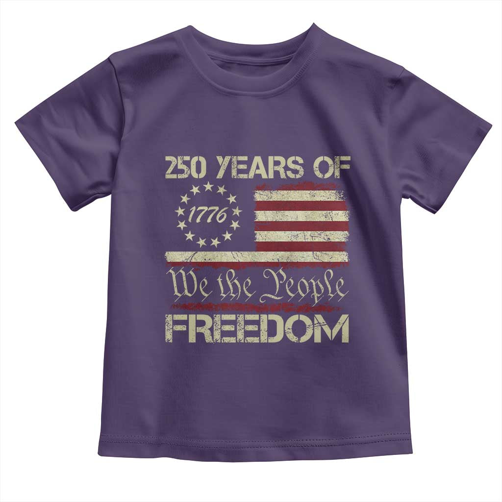 250 Years United States Toddler T Shirt We The People 1776 2026 Flag Memorial Day Patriotic 250th Birthday TS10 Purple Print Your Wear