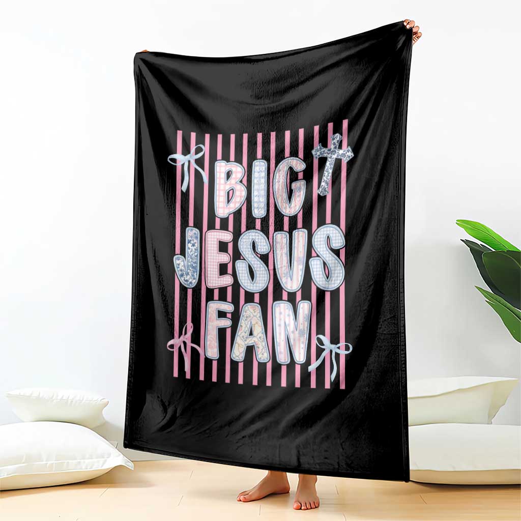 Big Jesus Fan Throw Blanket Striped Preppy Christian Believer Faith God Religious Gifts TS10 Print Your Wear