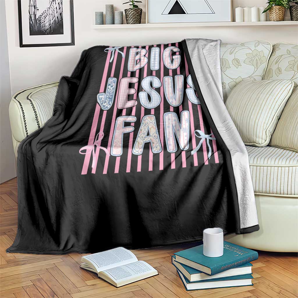 Big Jesus Fan Throw Blanket Striped Preppy Christian Believer Faith God Religious Gifts TS10 Print Your Wear