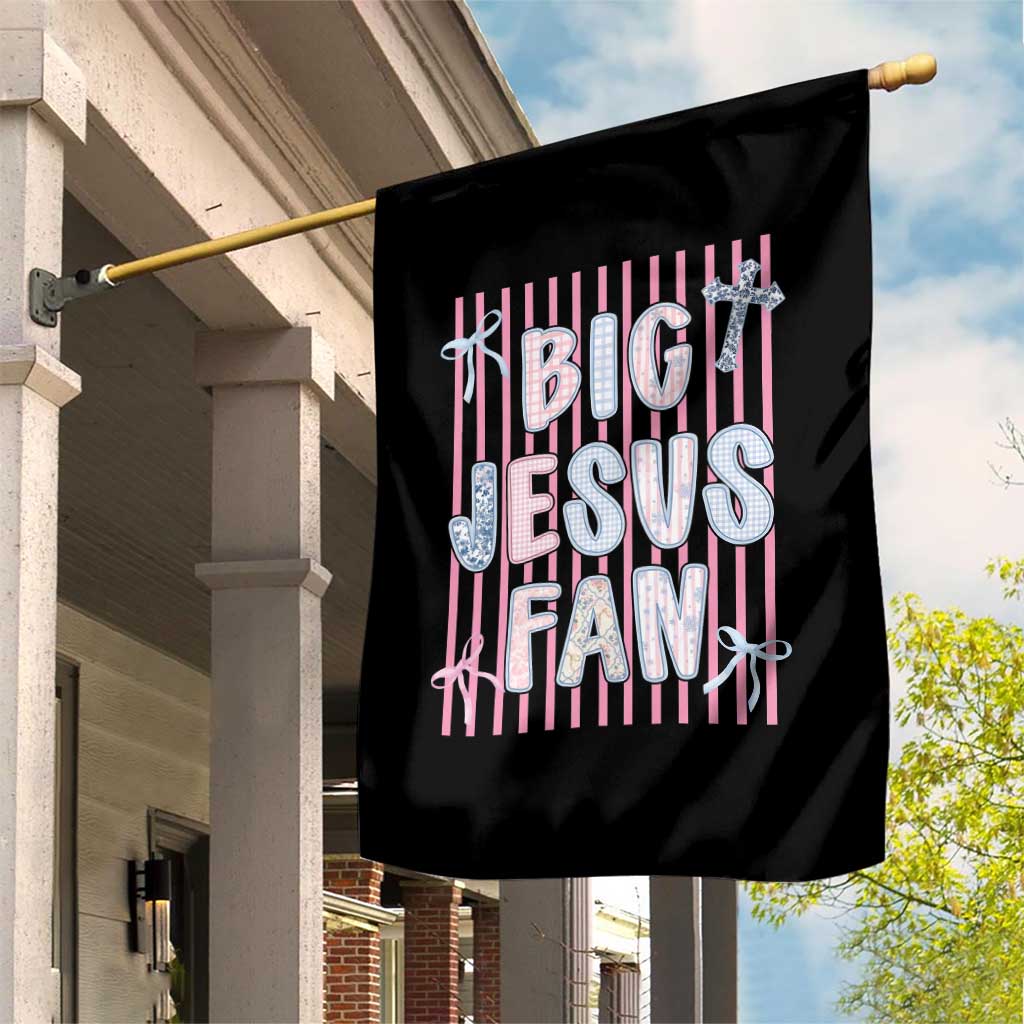 Big Jesus Fan Garden Flag Striped Preppy Christian Believer Faith God Religious Gifts TS10 Print Your Wear