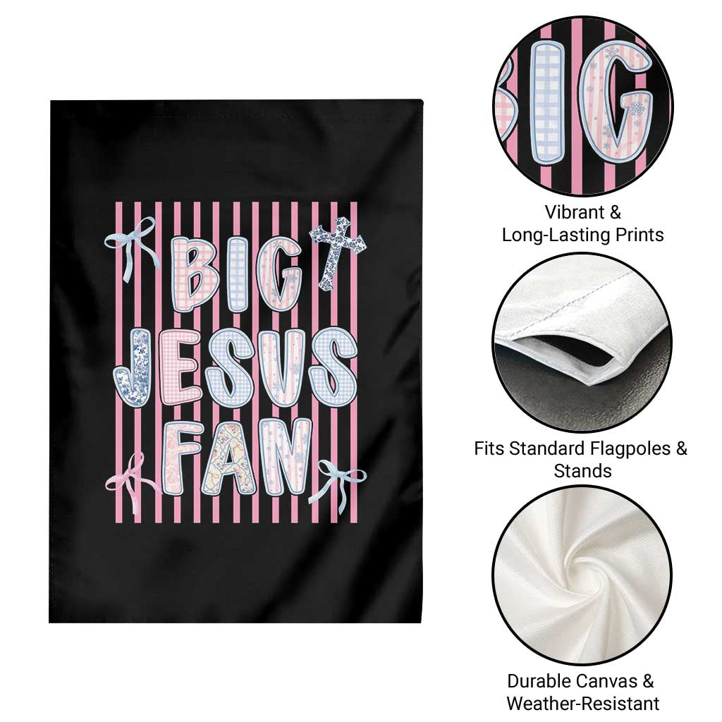 Big Jesus Fan Garden Flag Striped Preppy Christian Believer Faith God Religious Gifts TS10 Print Your Wear