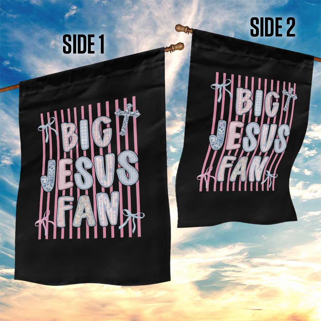 Big Jesus Fan Garden Flag Striped Preppy Christian Believer Faith God Religious Gifts TS10 Print Your Wear