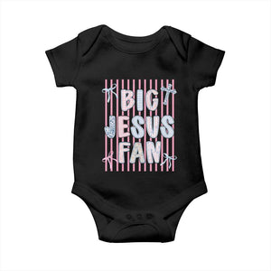 Big Jesus Fan Baby Onesie Striped Preppy Christian Believer Faith God Religious Gifts TS10 Black Print Your Wear