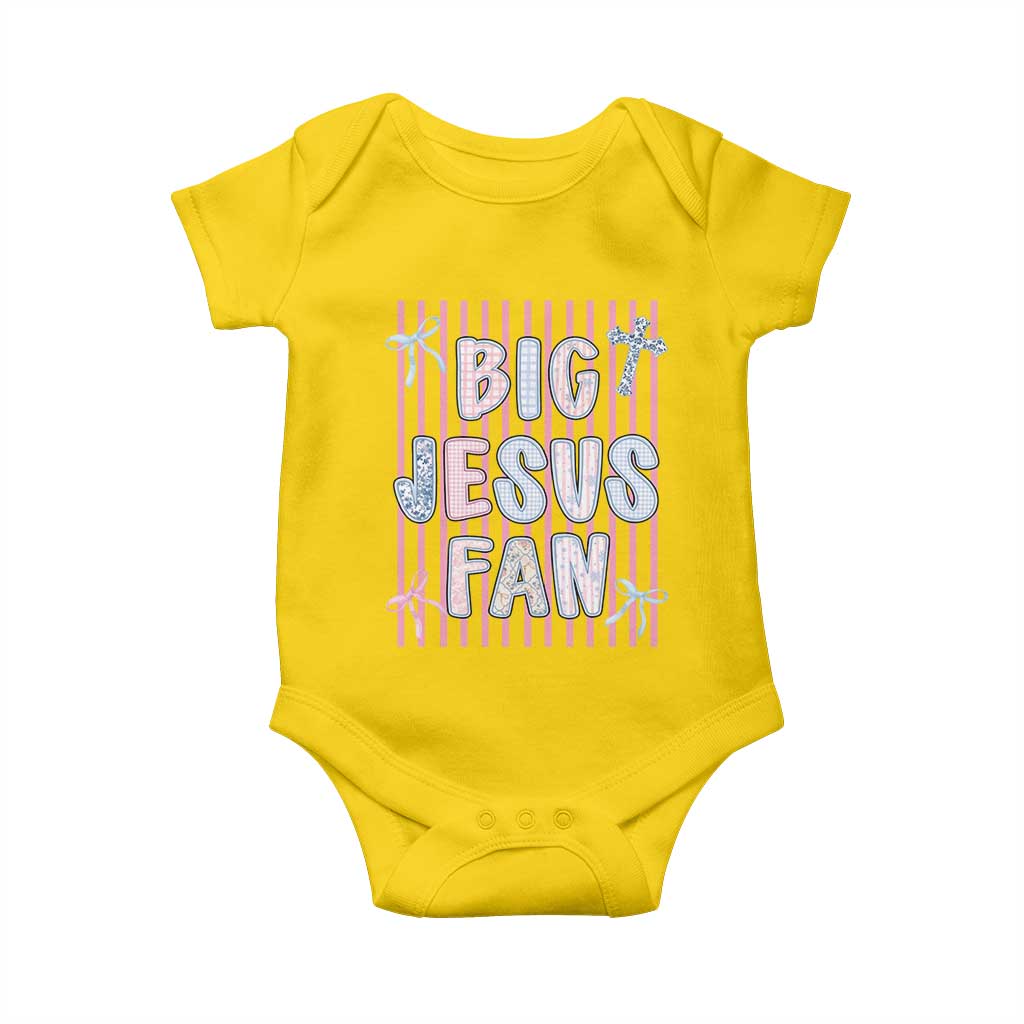 Big Jesus Fan Baby Onesie Striped Preppy Christian Believer Faith God Religious Gifts TS10 Daisy Print Your Wear
