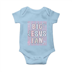 Big Jesus Fan Baby Onesie Striped Preppy Christian Believer Faith God Religious Gifts TS10 Light Blue Print Your Wear