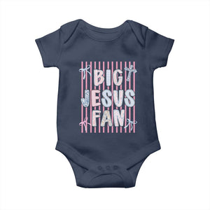 Big Jesus Fan Baby Onesie Striped Preppy Christian Believer Faith God Religious Gifts TS10 Navy Print Your Wear