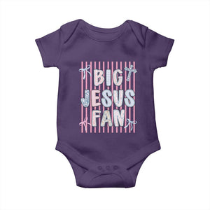 Big Jesus Fan Baby Onesie Striped Preppy Christian Believer Faith God Religious Gifts TS10 Purple Print Your Wear