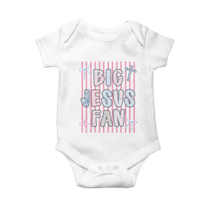 Big Jesus Fan Baby Onesie Striped Preppy Christian Believer Faith God Religious Gifts TS10 White Print Your Wear