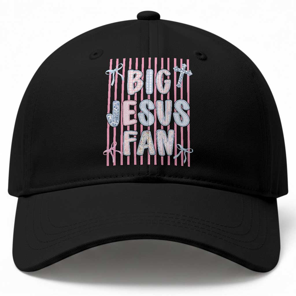 Big Jesus Fan Baseball Cap Striped Preppy Christian Believer Faith God Religious Gifts TS10 Print Your Wear