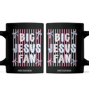 Big Jesus Fan Coffee Mug Striped Preppy Christian Believer Faith God Religious Gifts TS10 Black Print Your Wear