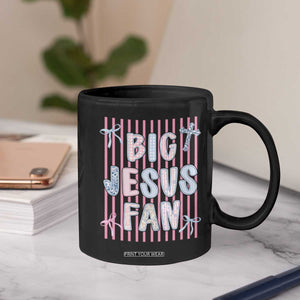 Big Jesus Fan Coffee Mug Striped Preppy Christian Believer Faith God Religious Gifts TS10 Print Your Wear