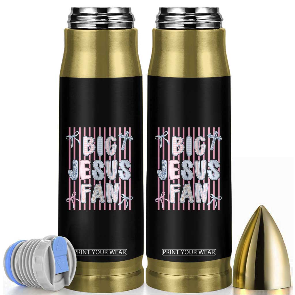 Big Jesus Fan Bullet Tumbler Striped Preppy Christian Believer Faith God Religious Gifts TS10 Black Print Your Wear