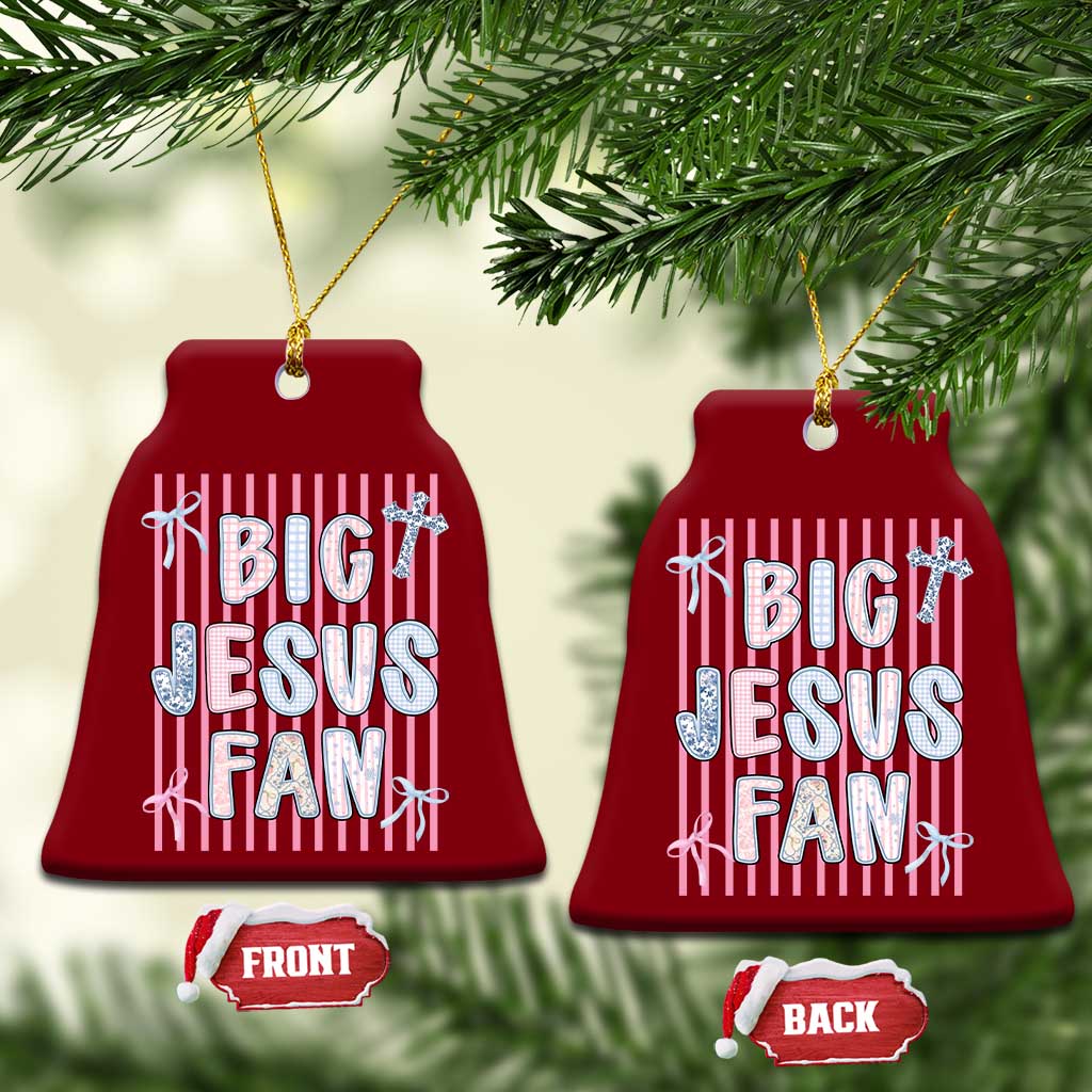 Big Jesus Fan Ceramic Ornament Striped Preppy Christian Believer Faith God Religious Gifts TS10 Print Your Wear