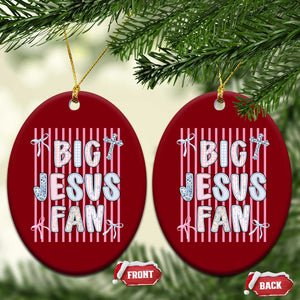 Big Jesus Fan Ceramic Ornament Striped Preppy Christian Believer Faith God Religious Gifts TS10 Print Your Wear