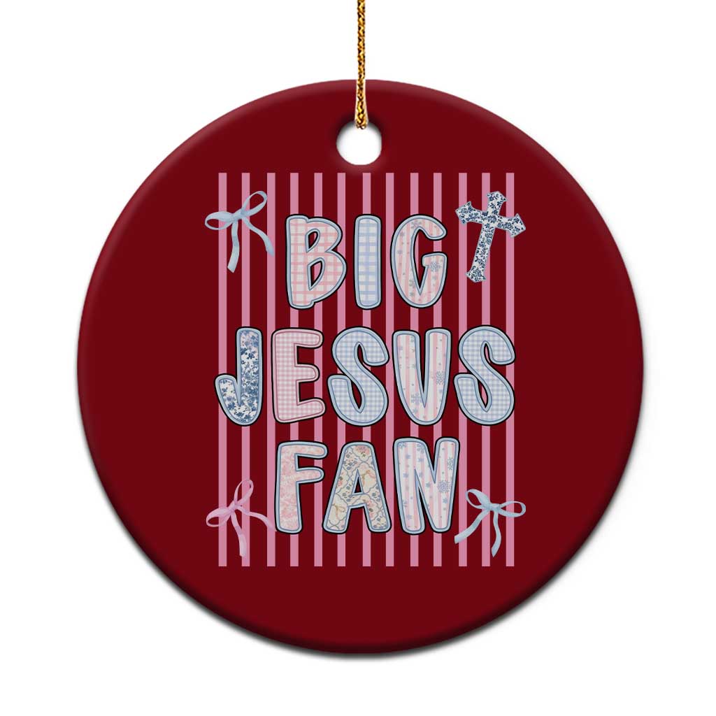 Big Jesus Fan Ceramic Ornament Striped Preppy Christian Believer Faith God Religious Gifts TS10 1pc Red Print Your Wear